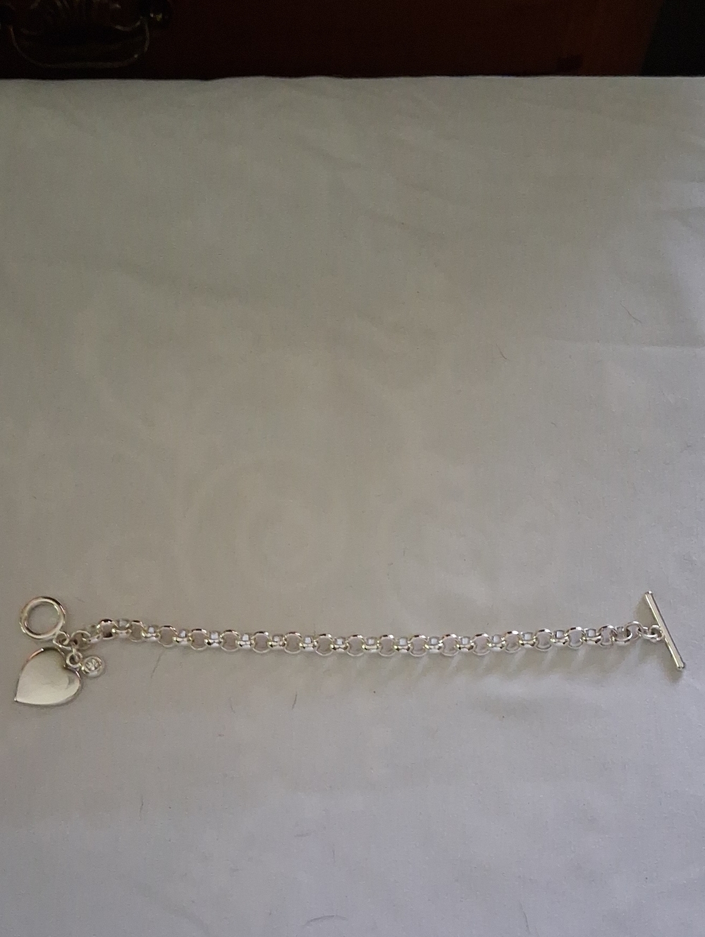 Silver Heart Charm Toggle Bracelet - Women's Jewelry